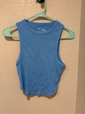 aerie Sky Blue Ribbed Tank